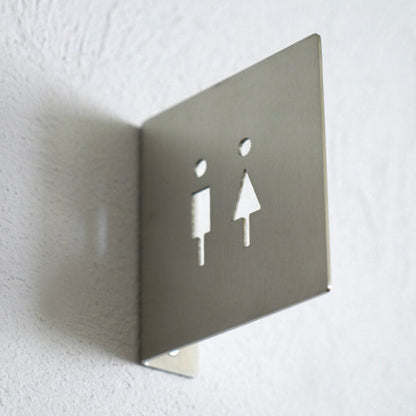 ステンレス壁出しサイン Toilet