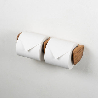 Teak Paper Holder Double