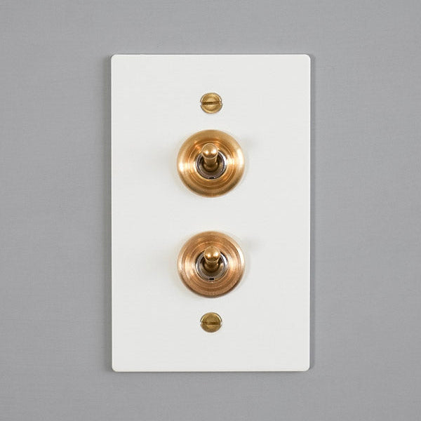 ホワイトスチールプレート ２スイッチ