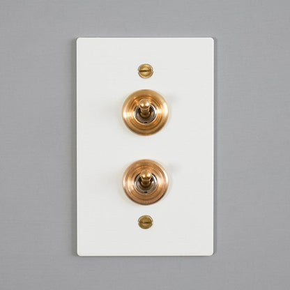 ホワイトスチールプレート ２スイッチ