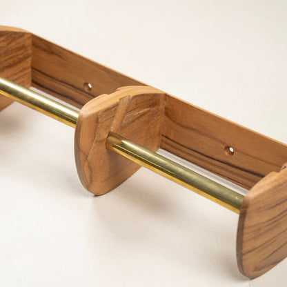 Teak Paper Holder Double