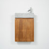 テラゾー×チーク手洗い器 Wood stripe400 (GY)