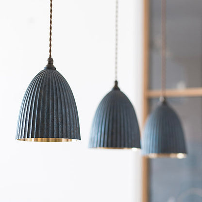 Futagami Pendant Lamp Pleated Long Black Irregularity