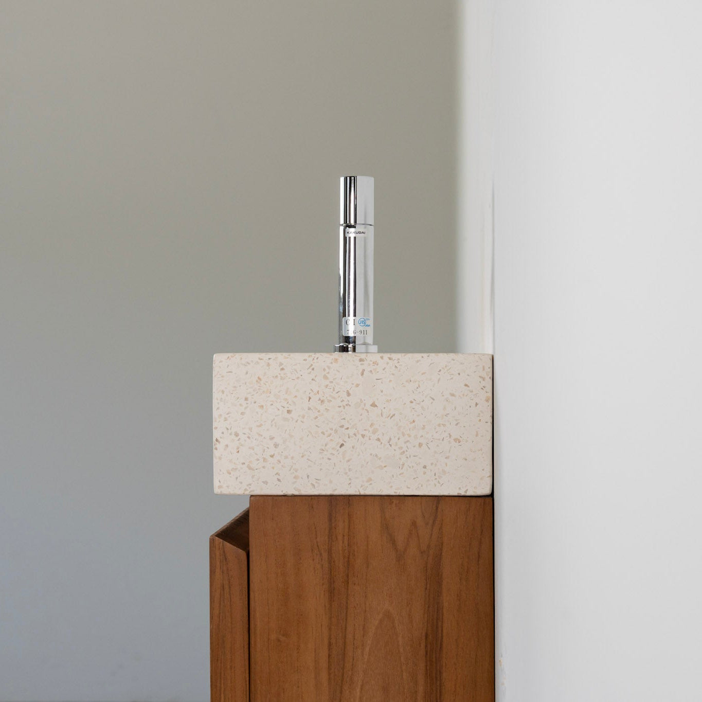 Terrazzo x Teak Hand Wash Basin Wood stripe400 (WH)