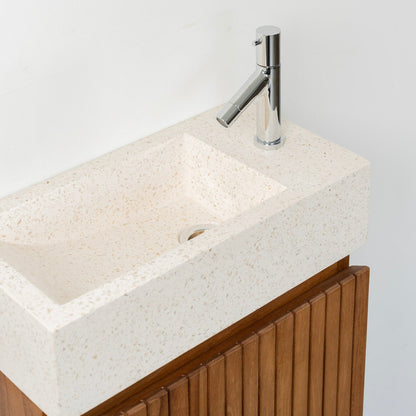 Terrazzo x Teak Hand Wash Basin Wood stripe400 (WH)