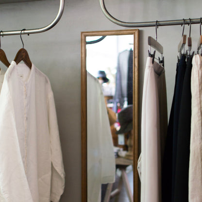 Wood Rect Mirror Slim