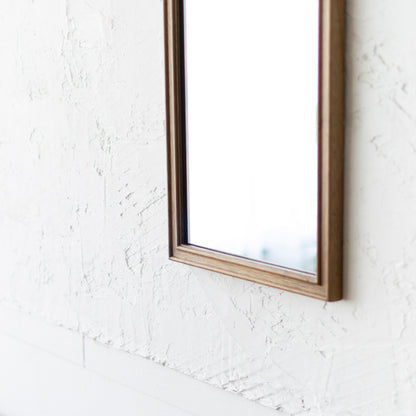 Wood Rect Mirror Slim