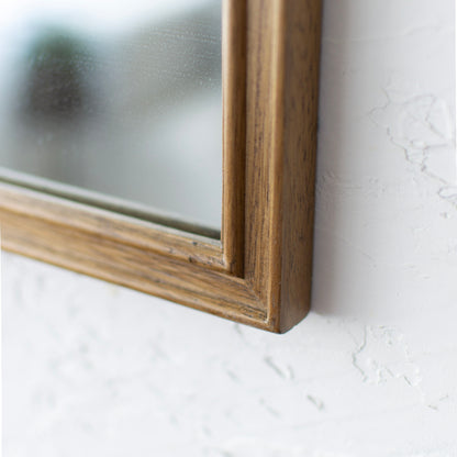 Wood Rect Mirror Slim