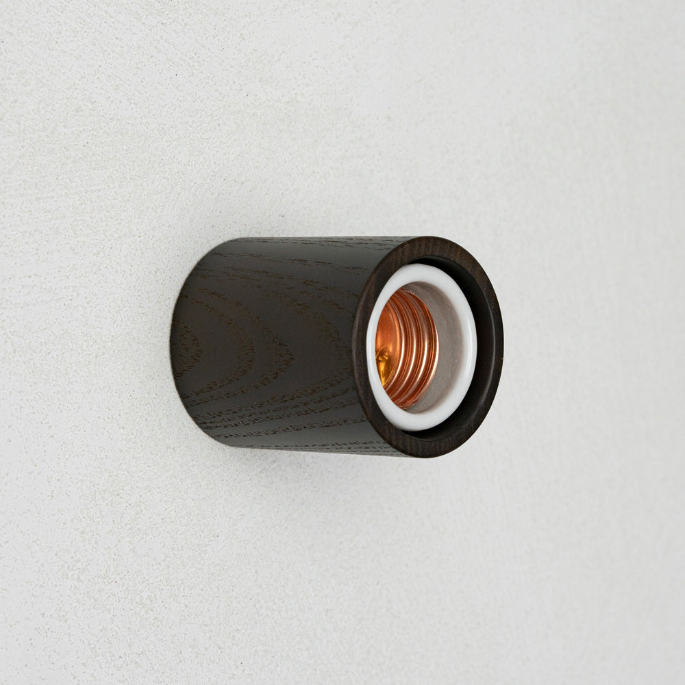 Wood reception cover cylinder brown