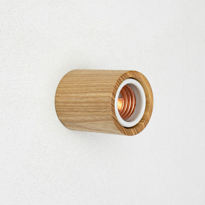 Wood reception cover cylinder natural