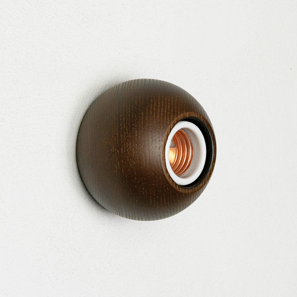 Wood reception cover, round, brown