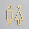 toilet line sign plate brass