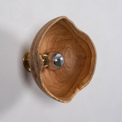 Natural Teak Lamp Shade Small