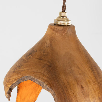 Natural Teak Lamp Shade Small