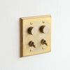 [Made to order] MATUREWARE Brass switch plate 4 outlets (1112-4) with 2 dimming positions